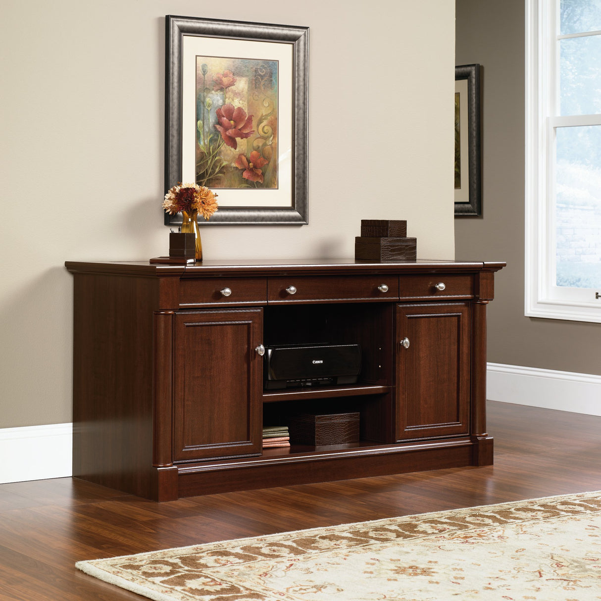 Sauder Palladia Credenza, Select Cherry finish Sauder