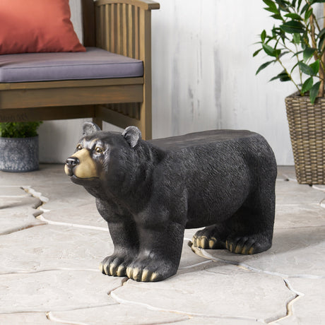 MGO Bear Bench, Concrete Outdoor Bench, Matte Black HouseOfZazla