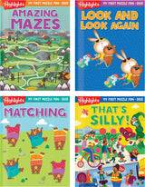Highlights My First Puzzle Fun 2025 Puzzle Books for Kids Ages 3-6, 4-Book Set of Matching, Mazes, Spot-The-Differences, and More Travel-Friendly Screen Free Brain-Boosting Activities Highlights for Children