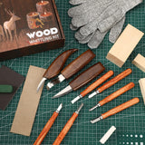 AUGSUN Wood Carving Kit, 17 Pack Wood Whittling Kit Hand Carving Knife Tools Set for DIY Sculpture Carpenter Experts & Beginners AUGSUN