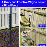 CKLT 2-Pack Fence Post Repair Kit Heavy Duty 32in Fence Post Anchor Thickened 13 Stainless Steel Screw-Connected Sturdy Fence Mender for Repairing Tilted and Broken Wooden Fence Post CKLT
