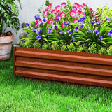 Outsunny Galvanized Raised Garden Bed, 8' x 3' x 1' Metal Planter Box, for Growing Vegetables, Flowers, Herbs, Succulents, Natural Wood Outsunny