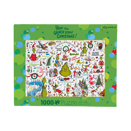 AQUARIUS Grinch Collage Puzzle (1000 Piece Jigsaw Puzzle) - Glare Free - Precision Fit - Virtually No Puzzle Dust - Officially Licensed Grinch Collectibles - 20x28 Inches AQUARIUS