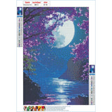 QINRUBB DIY Bright Moon Diamond Painting Kits, Full Drill Moonlight Diamond Art Painting Kits for Adults Beginners, DIY 5D Painting by Numbers Tree Diamond Art Kits for Home Decor 12x16inch QINRUBB