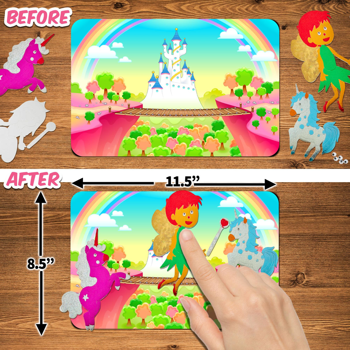 Playbees Foil Art Kit Unicorns & Princesses - Preschool Arts and Crafts Kit for Kids- No Mess Art for Boys & Girls Ages 4, 5, 6, 7, 8, 9 - DIY Creative Activity Art & Craft Activity Playbees