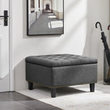 Yaheetech Ottoman with Large Storage, Multifunctional 28-inch Storage Bench, Bedroom Bench Foot Rest with Cushion as Footboard Bench, Sofa Bench, Coffee Table for Living Room Entryway Gray Yaheetech