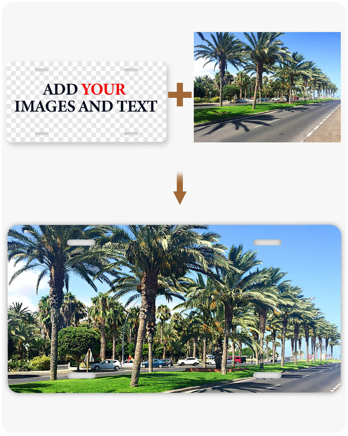 Personalized Front License Plate with Custom Image and Text Design - Car Tags and Vanity Plates KYJDZSW