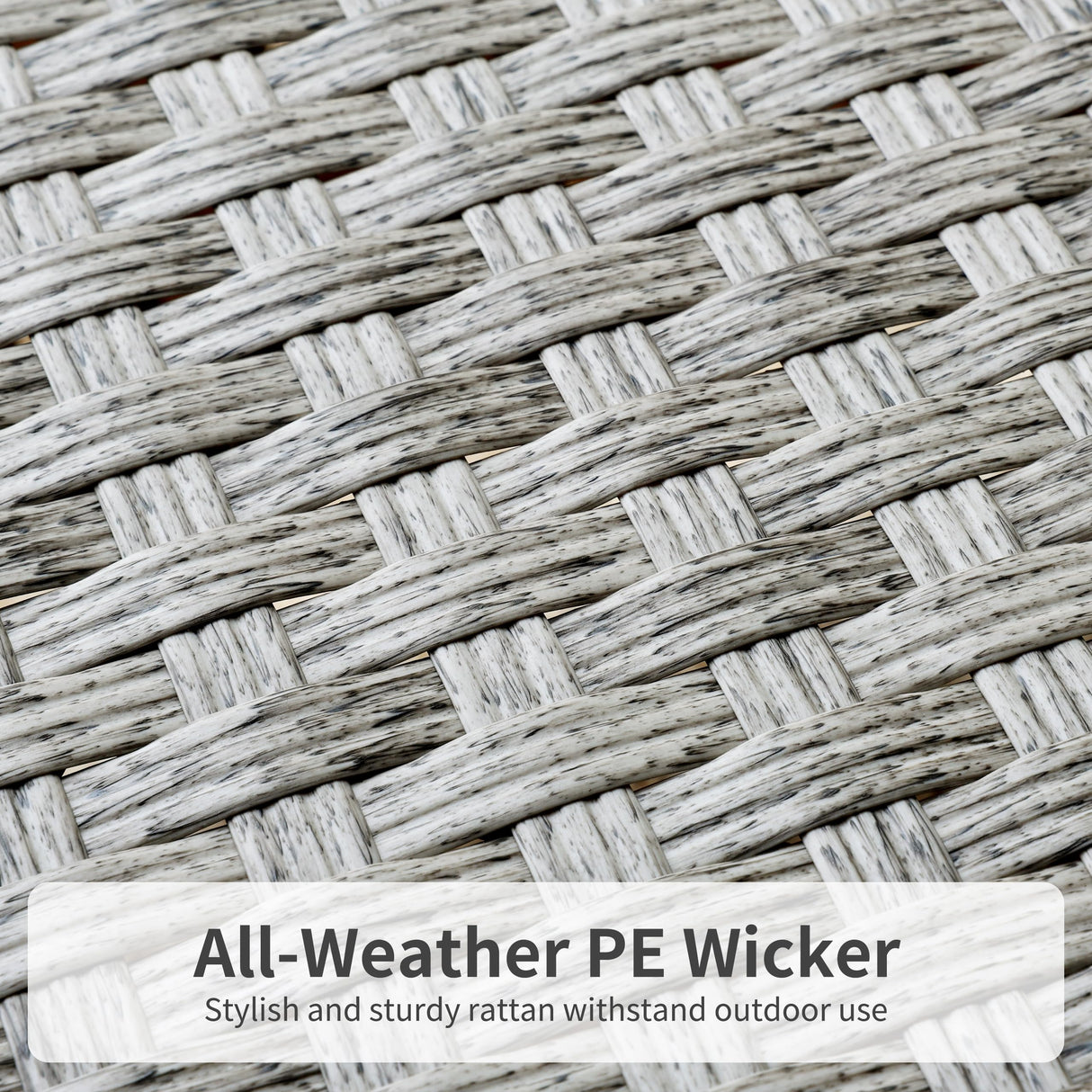 WAROOM Patio Furniture Set 6 Piece Outdoor Patio Set Grey Wicker Balcony Furniture Conversation Sets PE Rattan Couch Sofa with Fire Pit Table, Grey Cushion WAROOM