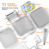 Air Fryer Oven Large 20 QT, 10-in-1 Airfryer Combo with Window for Family, Air Fryer Toaster Oven with Rottisserie Racks & Cookbook, ETL Certified Gluck