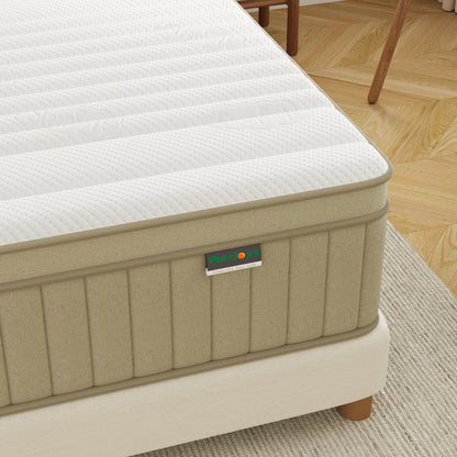 PurrJoys Queen Mattress Firm, 14 Inch Queen Size Mattress in a Box,Hybrid Memory Foam Queen Mattress with Individual Pocket Spring for Motion Isolation & Pressure Relief