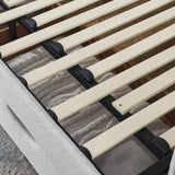 Twin to King Daybed Frame with Two Storage Drawers, Modern Upholstered Button Tufted Day Bed Nailhead Trim and Wood Slat for Bedroom Guest Room, No Box Spring Needed(Twin to King, Beige) SLEERWAY