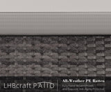 LHBcraft Balcony Furniture 5 Piece Patio Conversation Set, PE Wicker Rattan Outdoor Lounge Chairs with Soft Cushions 2 Ottoman&Glass Table for Porch, Lawn-Grey Wicker (Grey-Grey) LHBcraft