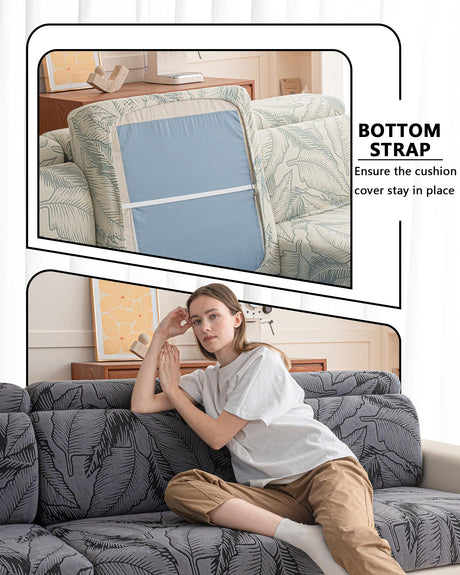 Cgeluy Sofa Cover Washable Sectional Couch Covers Sofa Slipcovers for 3 Cushion Couch Pet Friendly L Shaped Couch Protector Leaf Printed Covers for Dogs Kids Cgeluy