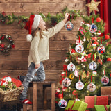 Hotop 12 Pcs Photo Ornament Ball Christmas Sublimation Blanks Photo Frame Ornaments Christmas Tree Hanging Photo Ball Decoration DIY Plastic Photo Baubles for Christmas Valentine's Day Decor Hotop