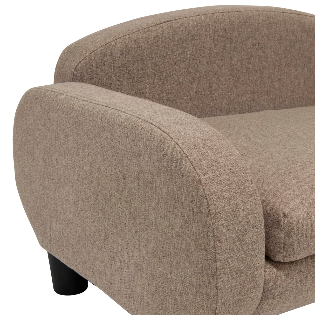 Paws & Purrs Modern Pet Sofa 31.5" Wide Low Back Lounging Bed with Removable Mattress Cover in Espresso/Sand Paws & Purrs