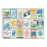 Galison Ever Upward – 1000 Piece Puzzle Fun and Challenging Activity with Bright and Bold Artwork of Vintage Style Flower Seed Packets for Adults and Families Galison
