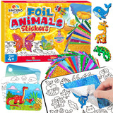 sinceroduct Foil Art Kit for Kids, Foils Arts and Crafts for Kids Age 4-8,Travel Toys Supplies,Foil-Foam Stickers,Birthday Gifts for Boys & Girls,Mess Free Coloring Card Set. sinceroduct