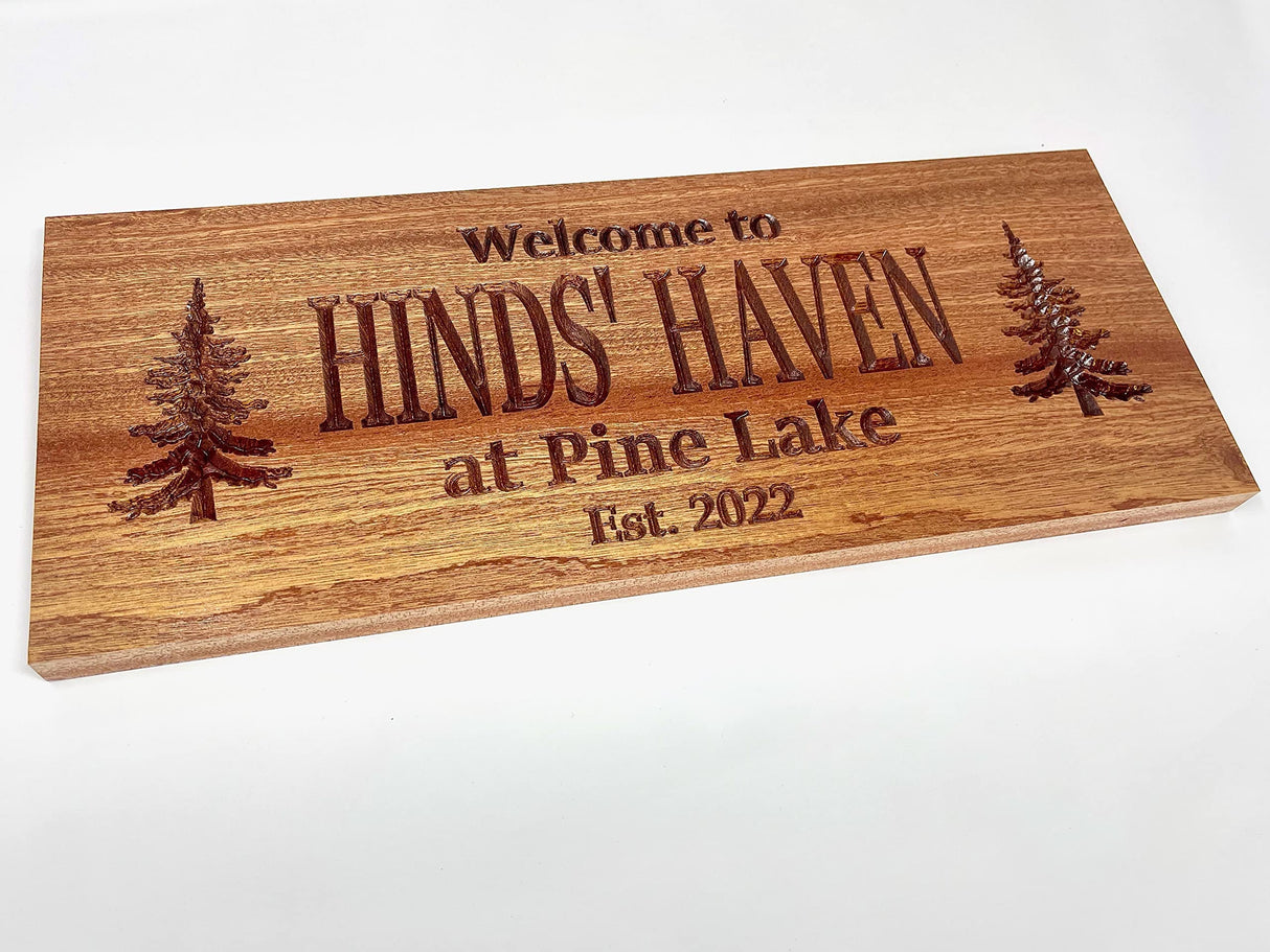 Personalized Cabin Sign Outdoor Wood Sign Welcome Sign Rustic Decor Custom Wood Sign Benchmark Signs And Gifts