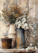 Dlylust Rustic Flower Diamond Art Painting Kits for Adults - Full Drill Diamond Dots Paintings for Beginners, Round 5D Paint with Diamonds Pictures Gem Art Painting Kits DIY Crafts Kits 12x16inch Dlylust