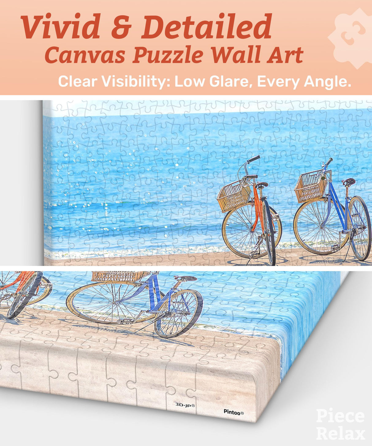 PieceRelax Canvas Wall Art Puzzles for Adults - Away from The City - Tranquil Summer Beach Unique Gift & Home Décor with Plastic Jigsaw Puzzle Artwork for Living Room Bedroom [HN1316] PieceRelax