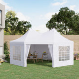 Outsunny 22 x 16 ft Party Tent, Wedding Tent with Sidewalls, Heavy Duty Event Tent with 2 Doors and 6 Windows, Outdoor Gazebo Tent for Party, White Outsunny