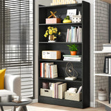 NicBex 72 Inch Tall Bookcase Modern 6-Tier Library Bookshelf Large Bookcases with Closed Back Wooden Bookcase with Stable Base Freestanding Storage Organizer for Bedroom, Office, Black NicBex