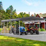 YITAHOME 12 x 20 FT Outdoor Metal Carport, Heavy Duty Carport Canopy for Outside with Metal Roof, Garage Car Shelter Shade for Boats, Car, Truck, Gray YITAHOME