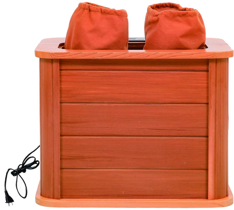 LTCCDSS Portable red Cedar Foot Sauna Bucket, Far Infrared Heating Foot Sauna Barrel，Pedicure Box,Max Preset Temp 64-149°F Removable Temperature-Locking Leg Sleeves, （17.7 in*15.9 in*13.8 in） LTCCDSS