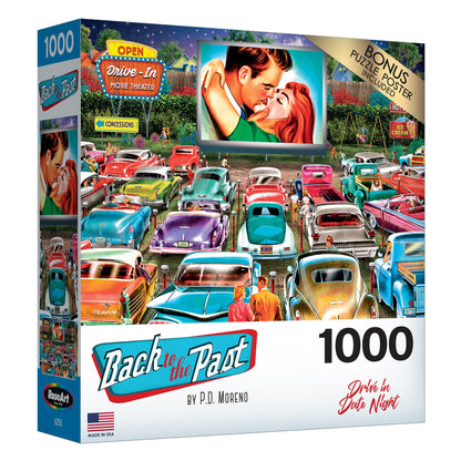 RoseArt - Back to The Past - Drive in Date Night - 1000 Piece Jigsaw Puzzle for Adults