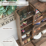 ACCOHOHO 47" Kitchen Pantry, Farmhouse Storage Cabinet with Barn Doors, Organizer and Adjustable Shelves, Rustic Wood Cupboard for Kitchen, Dining Room, Bathroom and Hallway, Rustic Brown ACCOHOHO