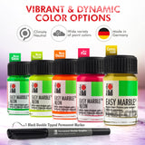 Marabu Easy Marble Paint Set - Neon Colors Starter Set - Marbling Paint Kit for Kids and Adults - Hydro Dipping Paint for Tumblers, Ceramic, Paper, Glass, Plastic - 5 x 15ml Bottles Marabu