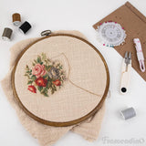 Framendino, 4 Pack Round Embroidery Hoops 8 Inch Imitated Wood Display Frame Circle Cross Stitch Hoop Rings for Art Craft Sewing Hanging Ornaments Framendino