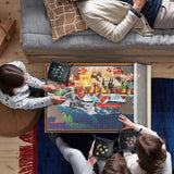 Tektalk Jigsaw Puzzle Board with 6 Sorting Trays Portable Puzzle Mat with Puzzle Dustproof Cover for Puzzle Storage Puzzle Saver, Non-Slip Surface, Up to 1000 Pieces, 30.7 × 20.9 in - Gray Tektalk