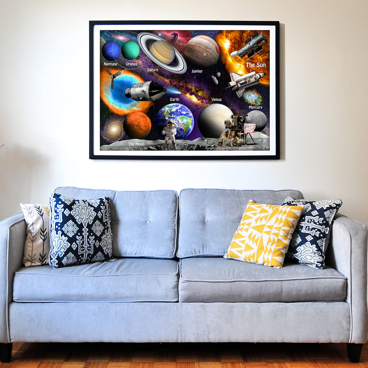 Think2Master Solar System & Space Exploration 250 Pieces Jigsaw Puzzle Fun Educational Toy for Kids 6-8 8-10 10-12, School & Families. Great Gift for Boys & Girls Ages 8+ for Learning. 14.2” X 19.3” THINK2MASTER