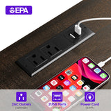 TV Cabinet with Storage LED Lights,Power Outlets,Dresser with 8 Drawers Open Shelf,TV Stand for 32/45/55/65 Inches,Metal Frame & Wood Top Storage Cabinet for Bedroom,Living Room,Hallway Takywep