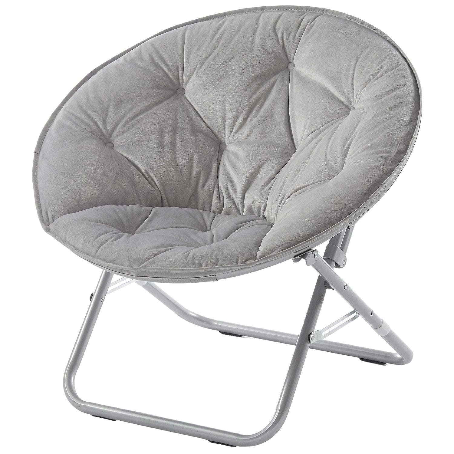 Urban Lifestyle Micromink Foldable Saucer Chair, Grey Urban Lifestyle