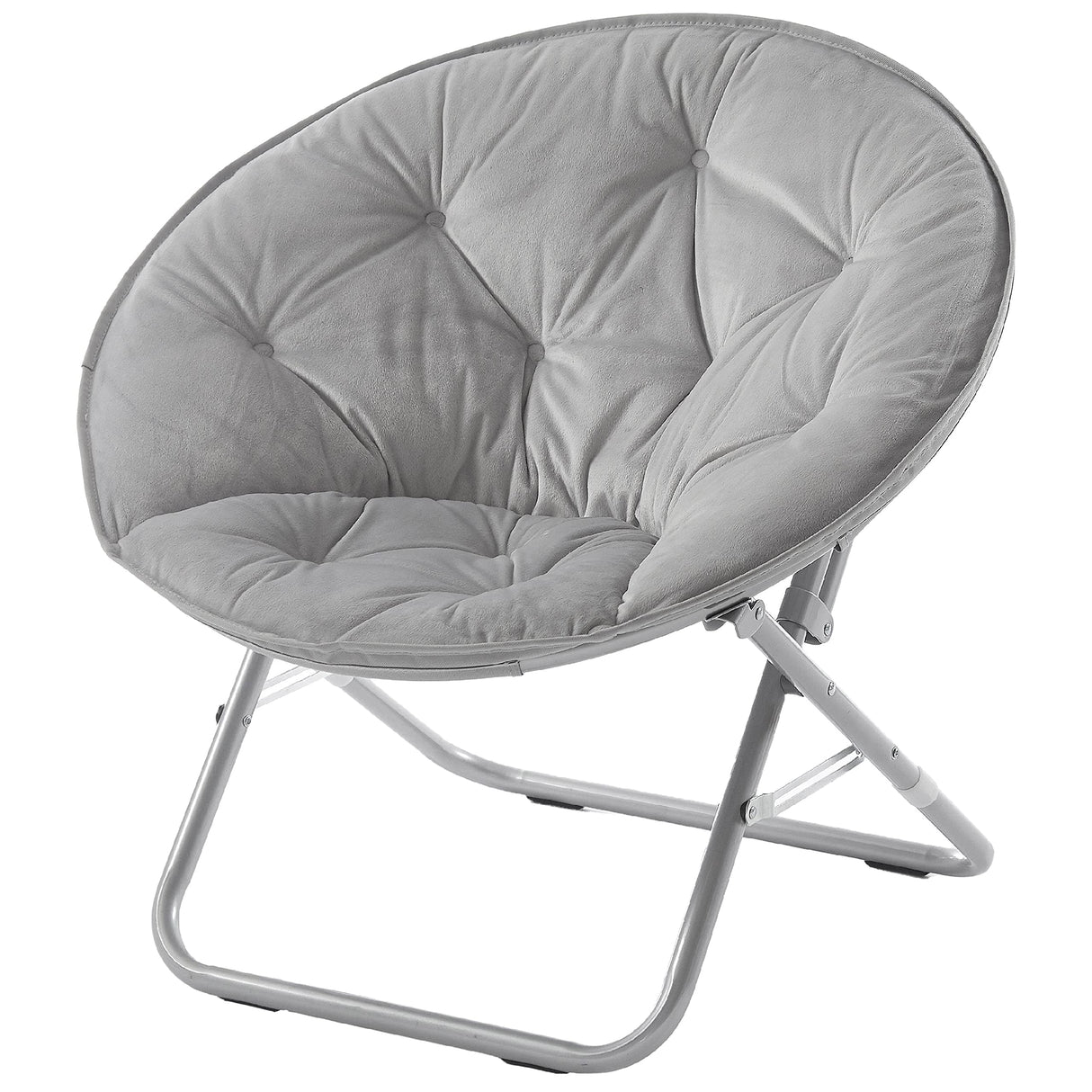 Urban Lifestyle Micromink Foldable Saucer Chair, Grey Urban Lifestyle