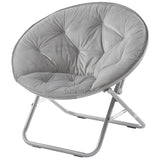 Urban Lifestyle Micromink Foldable Saucer Chair, Grey Urban Lifestyle