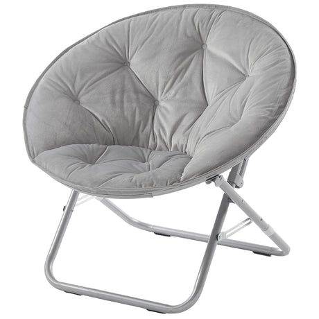 Urban Lifestyle Micromink Foldable Saucer Chair, Grey Urban Lifestyle