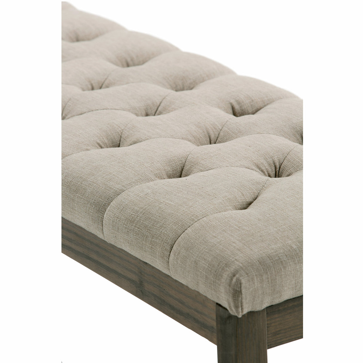 SIMPLIHOME Waverly Wide Traditional Rectangle Tufted Ottoman Bench Linen Look Fabric, Assembled, for The Living Room and Bedroom, 48 inch, Natural SIMPLIHOME