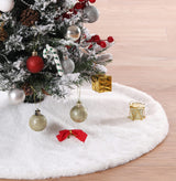White Tree Skirts 24 Inches Plush Christmas Tree Skirt Small Faux Fur Tree Mats for Small Trees Xmas Party Holiday Decorations SoarDream