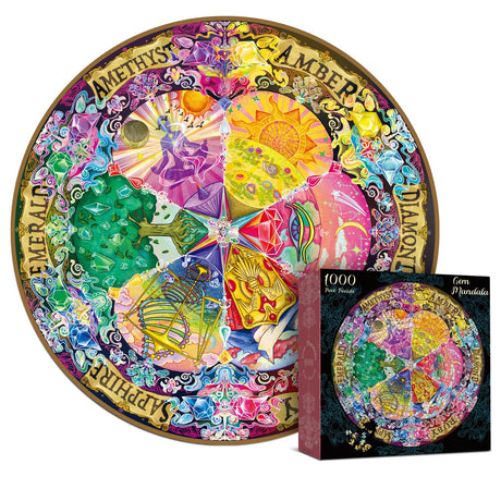 Antelope - 1000 Piece Mandala Puzzle for Adults, Gem Mandala Jigsaw Puzzles 1000 Pieces,1000 Piece Round Puzzles, Butterfly Puzzles, High Resolution, Matte Finish, Smooth Edging, No Dust ANTELOPE