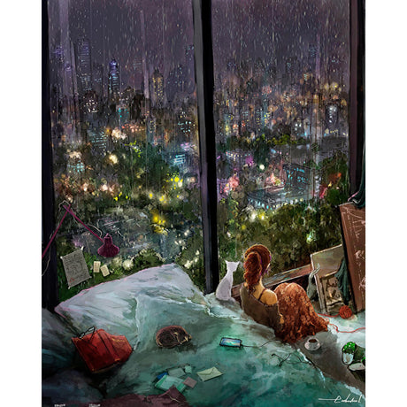 Pintoo Jigsaw Puzzles 500 Piece for Adults - endmion1 - Rainy Night Beautiful Plastic Puzzle for Home Decor Zero Dust Easy Storage [H2545] Pintoo