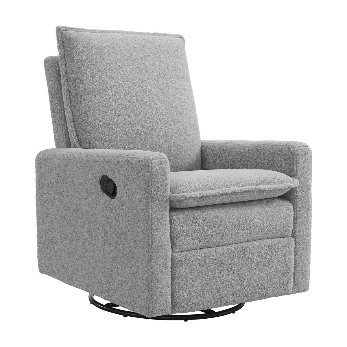 Oxford Baby Uptown Upholstered Swivel Glider and Recliner Nursery Chair,Boucle, Koala Gray Oxford Baby