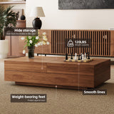 gaoyangjiaju Mid-Century Expandable Coffee Table with Storage – 47.2"-81.9" Adjustable Center Table for Living Room, Walnut Wood Finish gaoyangjiaju