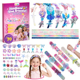 TECJOE DIY Headband Making Kit, Including Headbands & Slap Bracelets, DIY Hair Accessories Set, Arts and Crafts Gifts for Girls, Girl Toys for Age 3–10 TECJOE