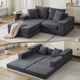 Korser Modular Sectional Couch with L-Shape Chaise, Modern Boneless Cloud Couch for Living Room, Sofa Bed with Deep Seat, No Assembly, Sleeper Sofa for Living Room, Bedroom, and Apartment Korser