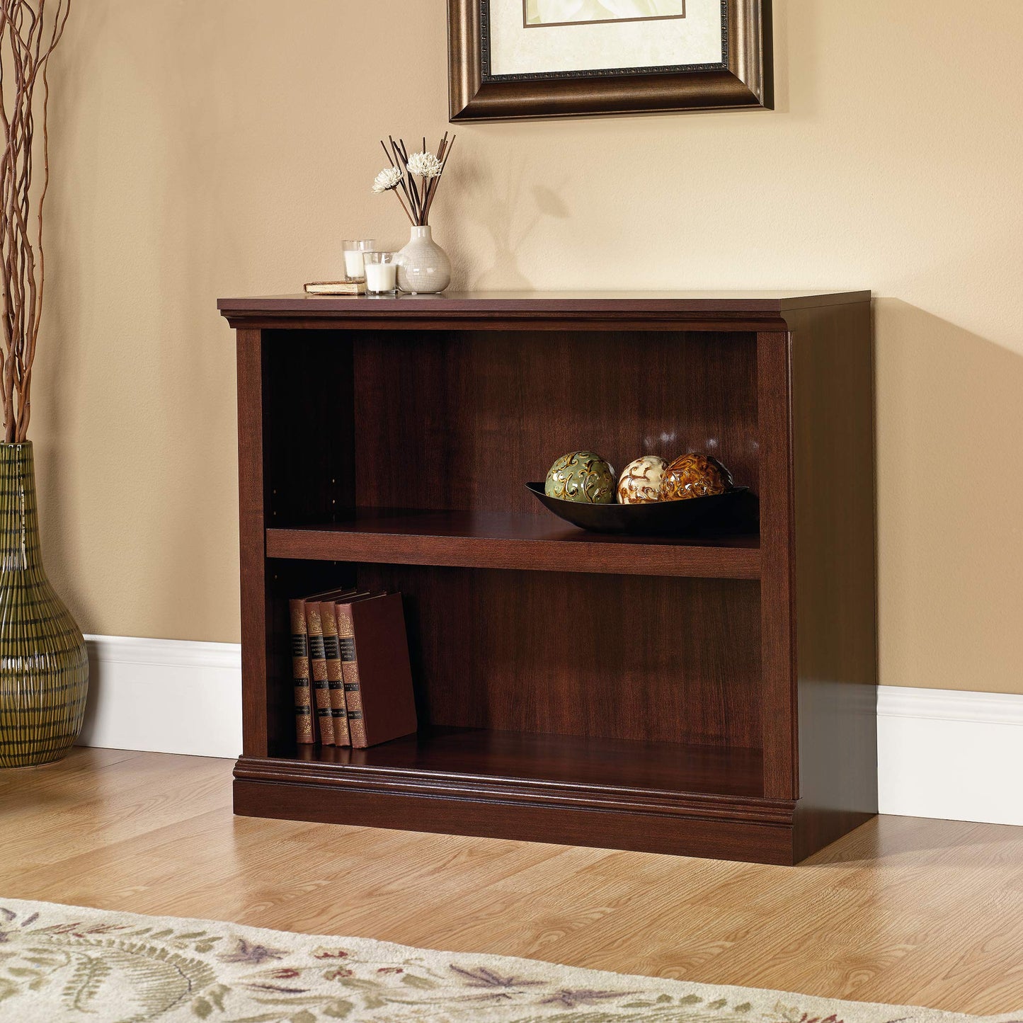 Sauder Miscellaneous Storage 2-Shelf Bookcase/ book shelf, Select Cherry finish - WoodArtSupply