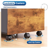 DEVAISE 2 Drawer File Cabinet, Mobile Printer Stand, Wood Filing Cabinet fits A4 or Letter Size for Home Office, Rustic Brown DEVAISE