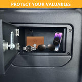 RERPRO Trunk Storage Organizer Gun Safe Lock Box Compatible with 2021 2022 2023 2024 2025 New Ford Bronco 2/4 Door Interior Accessories Rear Cargo Security Vault Tray with 3 Digit Combo Password Black RERPRO